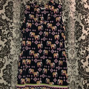 Cute Crown and Ivy Elephant Print Dress